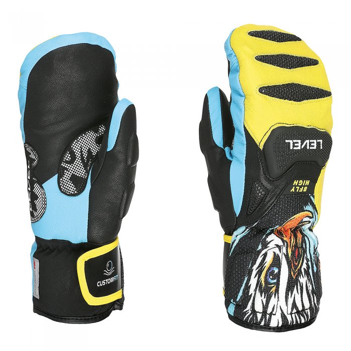 Manusi Level SQ JR CF Mitt Yellow-Blue