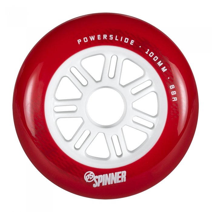 Set 3 roti Powerslide Spinner White/Red 100mm/88A